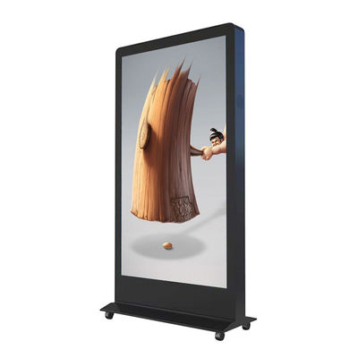 Face Recognition Camera LCD Advertising Digital Signage Display Kiosk With Wheels