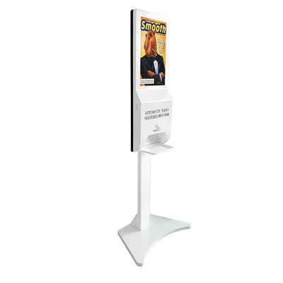 8GB Advertising Free Standing Digital Signage With Hand Sanitizer Dispenser