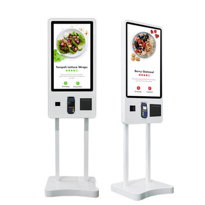 32&quot; Floor Standing Portable Digital Signage Self - Service Ordering Payment Kiosk For Resturant