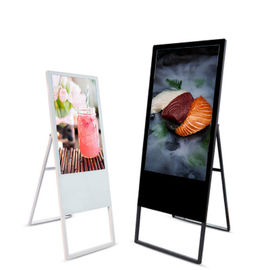 43 Inch Portable Digital Poster Signage / Android System Loop Video Advertising Display