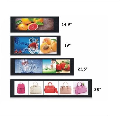 Digital Signage Advertising 700 Nits 28&quot; TFT Stretched Bar Display Video Player