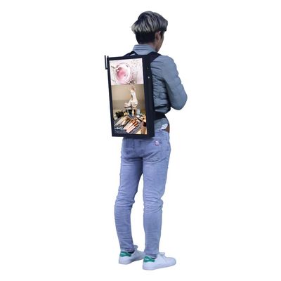 GPS Human Walking Backpack LCD Touch Screen Digital Signage Advertising Display