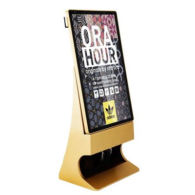 Advertising Digital Signage Touch Screen Kiosk Billboard With Shoes Shine Function