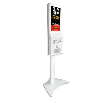 8GB Advertising Free Standing Digital Signage With Hand Sanitizer Dispenser