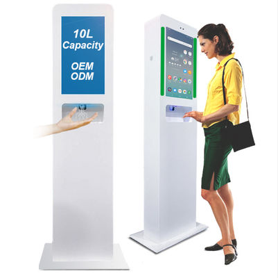 Android OS A64 Automatic Hand Sanitizer Dispenser Advertising Kiosk 220v