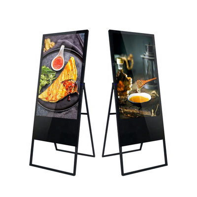 43 Inch Portable Digital Poster Signage / Android System Loop Video Advertising Display