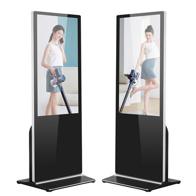 49 Inch Freestanding Digital Displays Aluminum Frame With Tempered Glass Surface