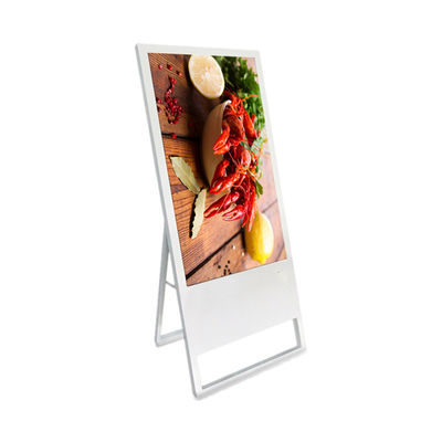 49 Inch Freestanding Digital Displays Aluminum Frame With Tempered Glass Surface