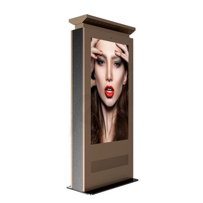 65&quot; Smart Outdoor Interactive Kiosk IP65 Tempered Glass Free Standing