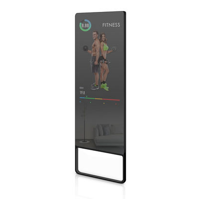 43 Inch Fitness AI Connect Portable Digital Signage Moving Magic Mirror For Home Exercise