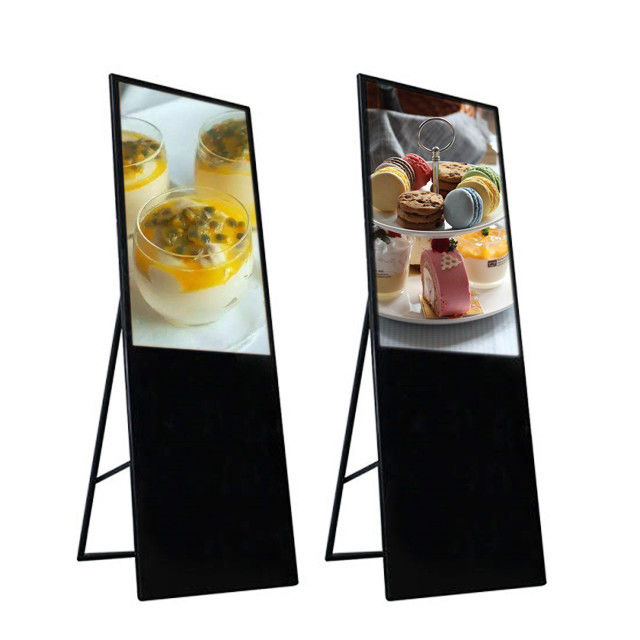 43 Inch  Foods Menu Display Portable Advertising Display Digital Signage Kiosk