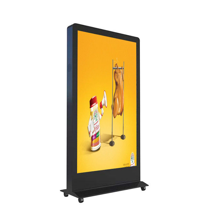 Face Recognition Camera LCD Advertising Digital Signage Display Kiosk With Wheels