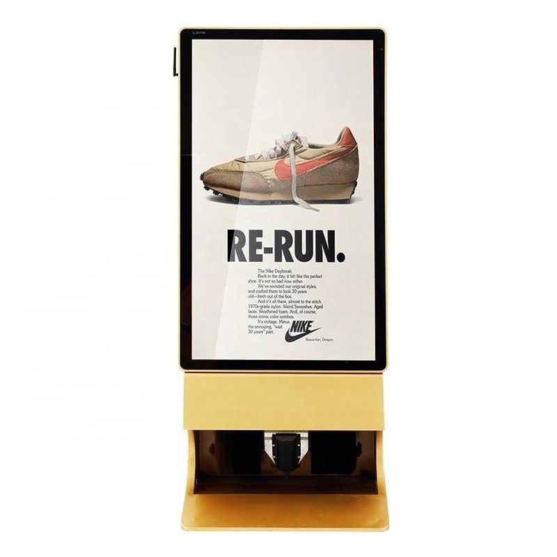 Advertising Digital Signage Touch Screen Kiosk Billboard With Shoes Shine Function